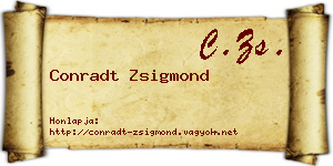 Conradt Zsigmond névjegykártya